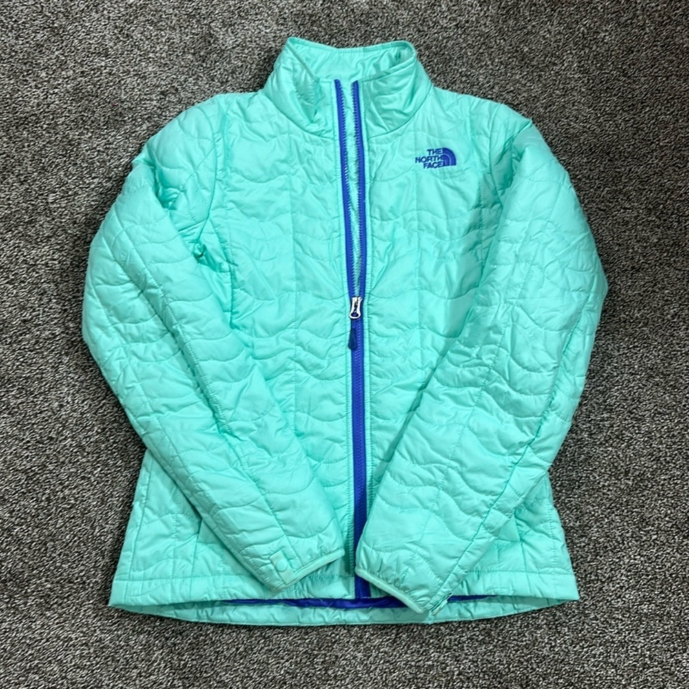 North face puffer jacket coat lightweight teal Tiffany blue purple GUC women’s